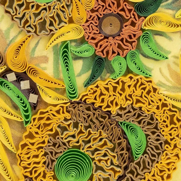 Quilled Sunflowers by Van Gogh Greeting Card detail