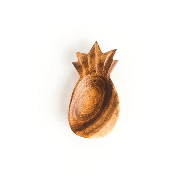 Little Acacia Wood Pineapple Dish seen from above