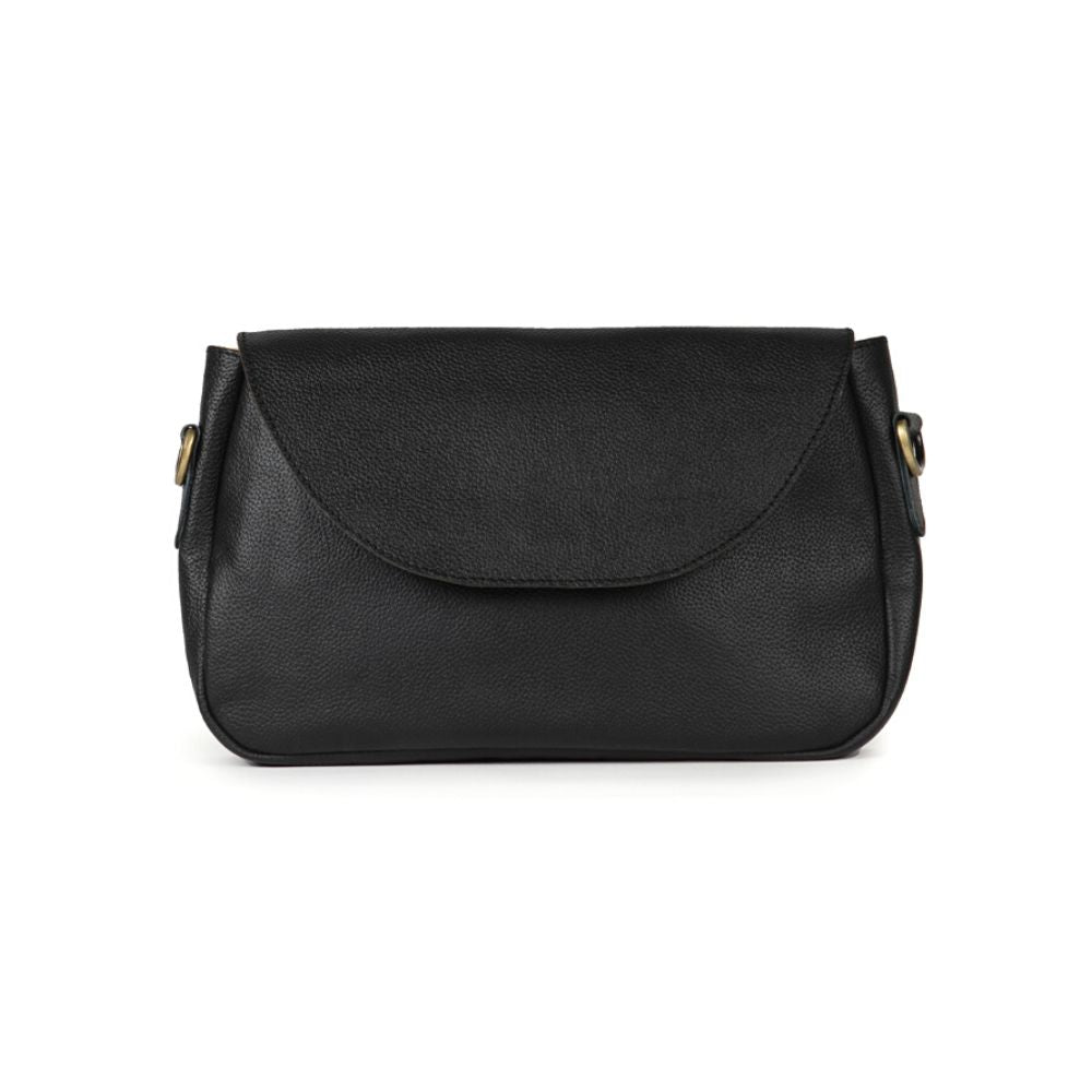 Alisha Leather Crossbody Bag Black