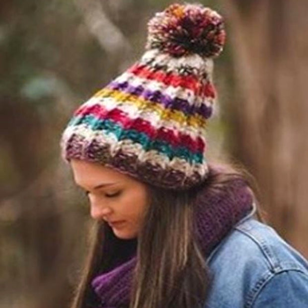 Andes Gifts Altiplano Alpaca Blend Knit Hat - Sunset lifestyle