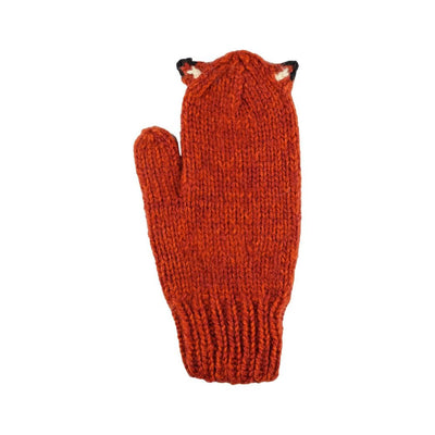 Kids Hand-knit Fox Mittens