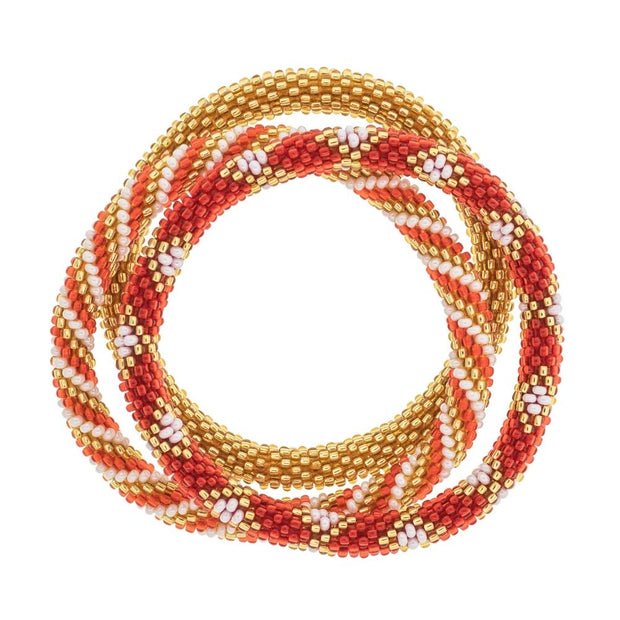 Team Spirit Roll-On® Bracelets Set of three Red & Gold