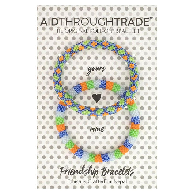 Set of two Roll-On Friendship Bracelets - Chameleon on card