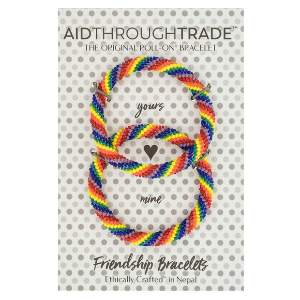Roll-On Friendship Bracelets - Rainbow on card