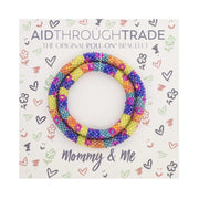 Set of two Mommy & Me Roll-on Bracelets - Finger Paint on card