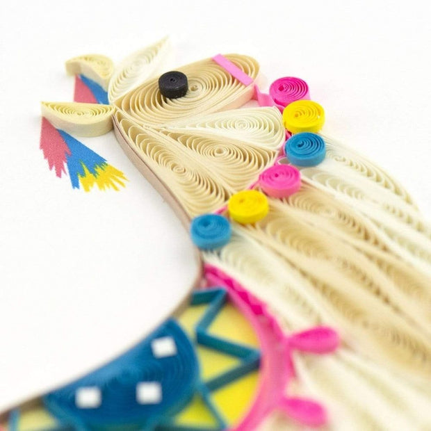 Colorful Llama Quilling All Occasion Card detail