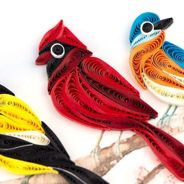 Songbirds Quilling Card Cardinal detail