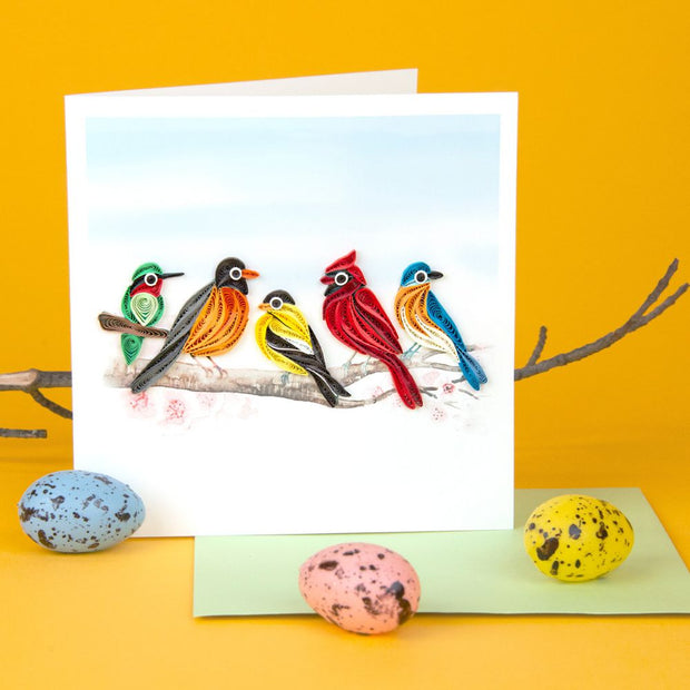 Songbirds Quilling Card styled with bird eggs