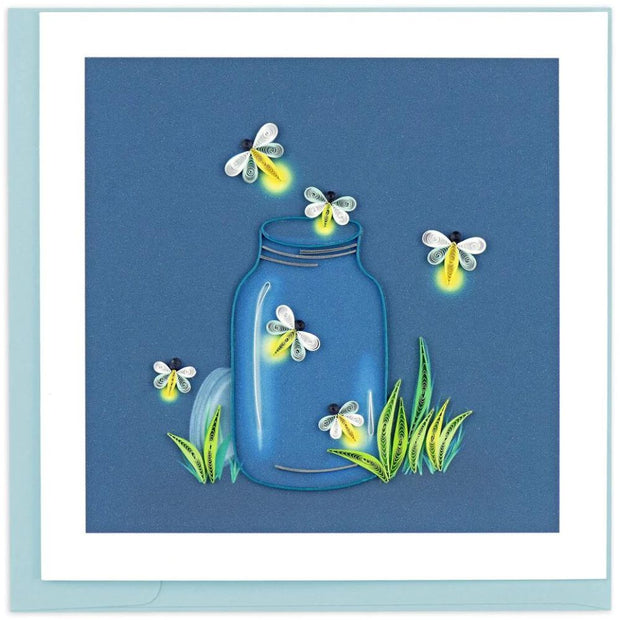 Quilled Fireflies Greeting Card