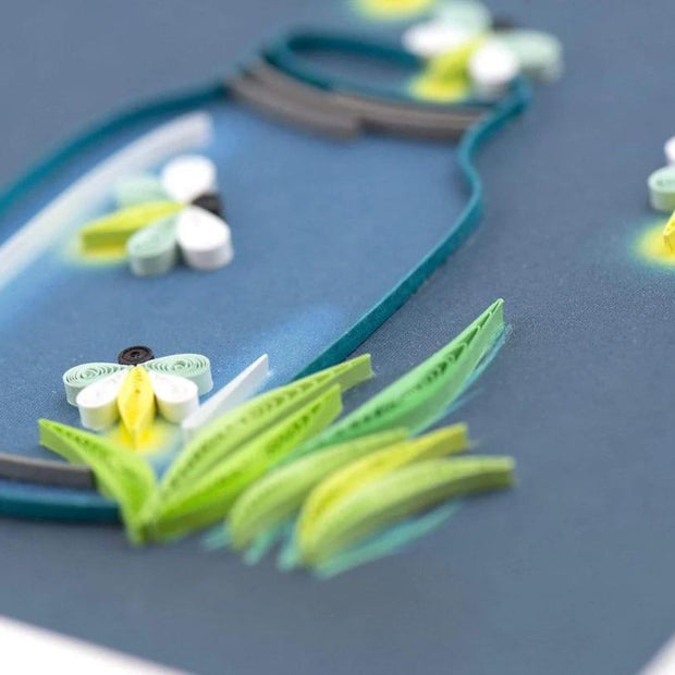 Quilled Fireflies Greeting Card detail