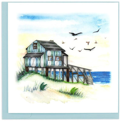 Quilled Beach House Greeting Card