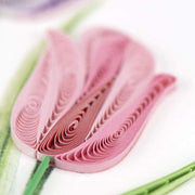 Quilled Colorful Tulips Greeting Card detail