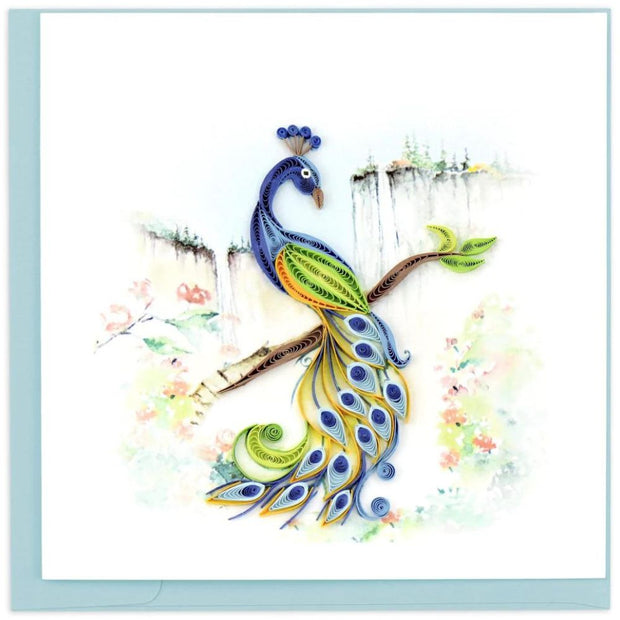 Quilled Posing Peacock Greeting Card