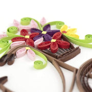 Bicycle and Flower Basket Quilling Card detail