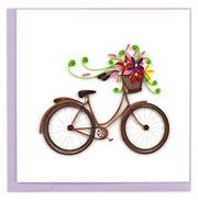 Bicycle and Flower Basket Quilling Card