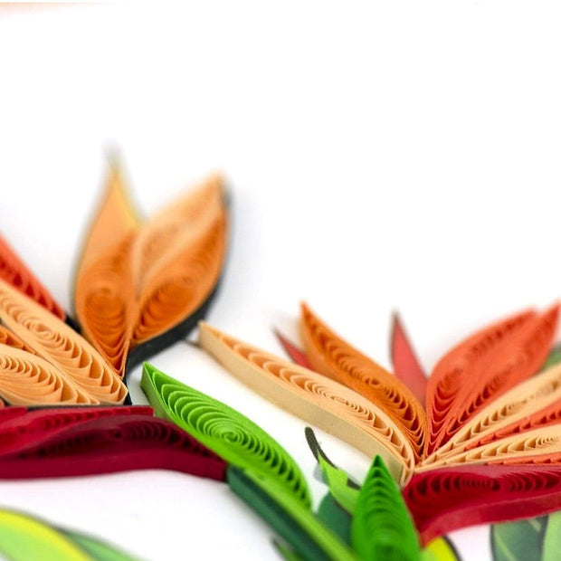 Quilled Bird of Paradise Greeting Card detail