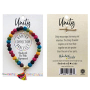 Kantha Connection Bead Bracelet - Unity Rainbow on card