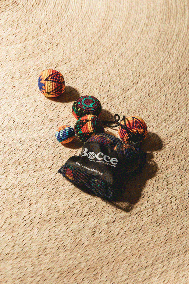Bocce Ball Set Portable Crochet Hacky Sack Toss Game GIF