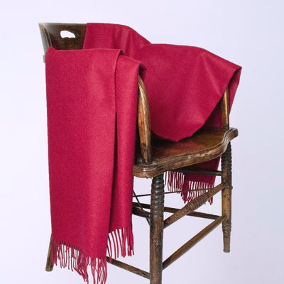 100% Baby Alpaca Fiber Throw - Solid Red Color