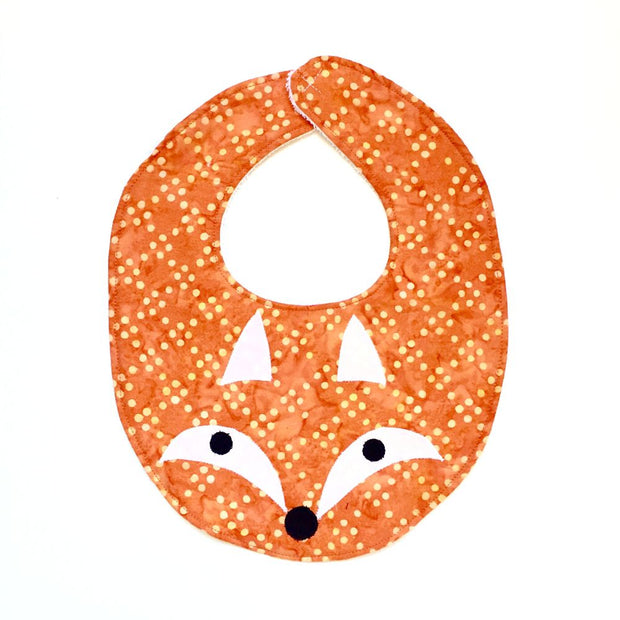Cotton Batik Fox Applique Bib by Forai St Louis