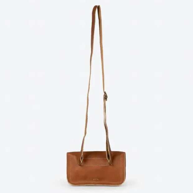 Belt Bag in Camel Leather showing adjustable strap