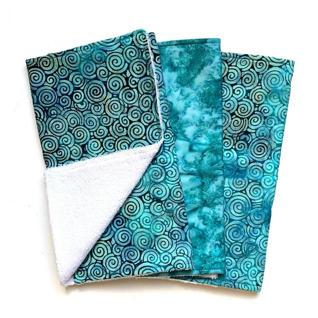 Batik Fabric Burp Cloth Set - Scuba by Forai St. Louis