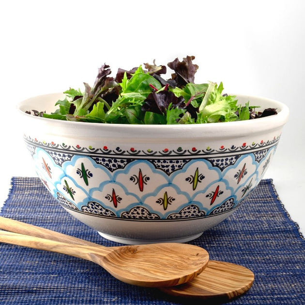 Rosette Large Deep Ceramic Bowl