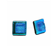 Square Glass Stud Earrings - Turquoise