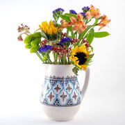 Rosette Hand-painted Pitcher with bouquet of flowers