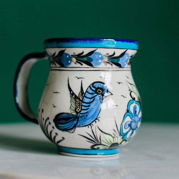 Hand-painted Wild Bird Ceramic Coffee Mug lifestyle
