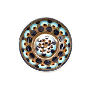 Hand-painted Ceramic Salsa Bowl - Brown seen from above