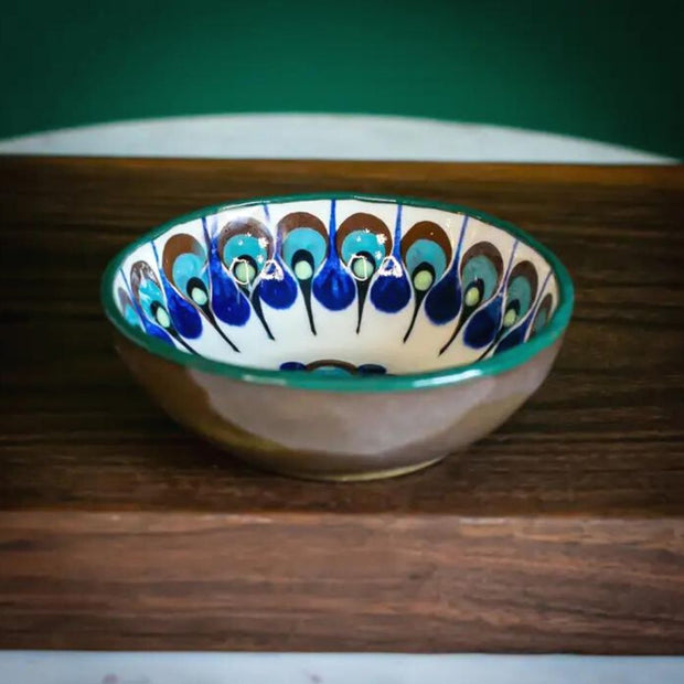 Hand-painted Ceramic Salsa Bowl white styled