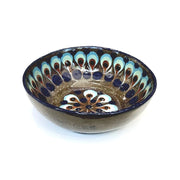 Hand-painted Ceramic Salsa Bowl - Brown