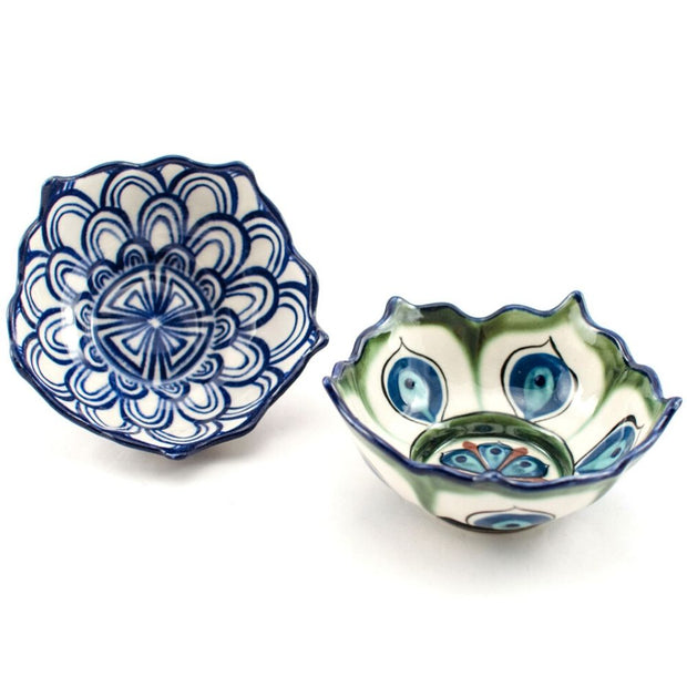 Hand-painted Ceramic Lotus Bowl group