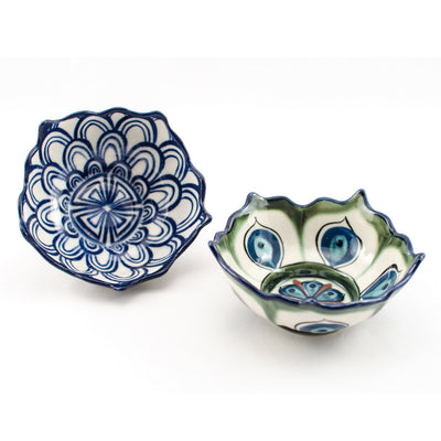 Hand-painted Ceramic Lotus Bowl - Small