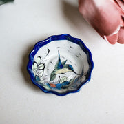 Hand-painted Tiny Hummingbird Tapas Ceramic Bowl lifestyle