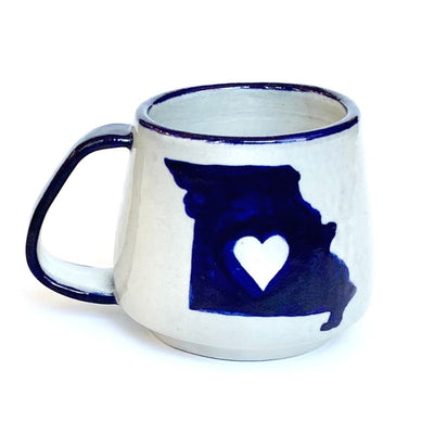 EXCLUSIVE Hand-painted Missouri Love Ceramic Mug state shape and heart