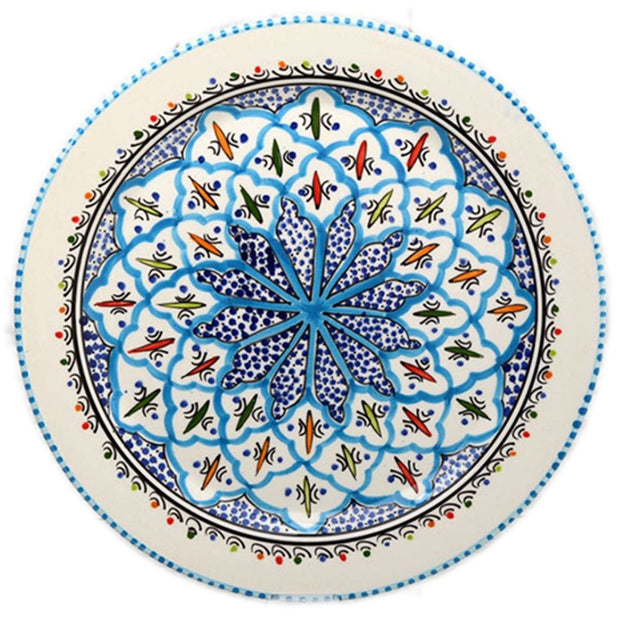 Rosette Hand-painted Ceramic Round Platter