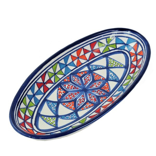 Dishes & Deco Pinwheel Small Hand-painted Oval Platter