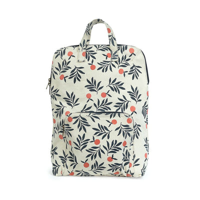 Canvas Backpack - Berry Print front