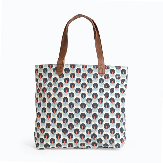 Canvas Tote with Leather Handles - Lolly Pop front