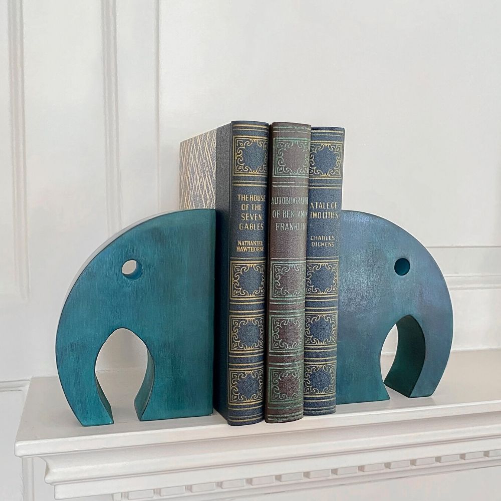 Carved Gorara Soapstone Elephant Bookends Zee Bee Market LLC