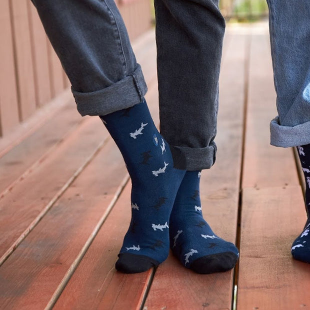 Conscious Step Socks that Protect Sharks on model