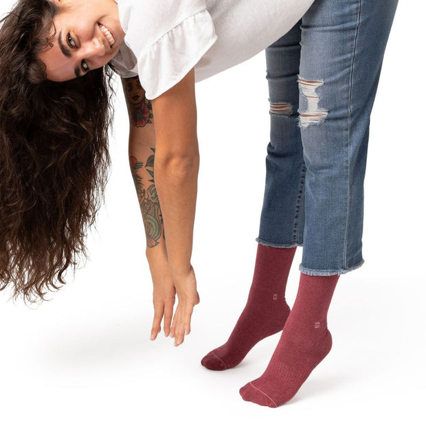 Gift Box - Socks That Support Self-Checks model wearing one pair