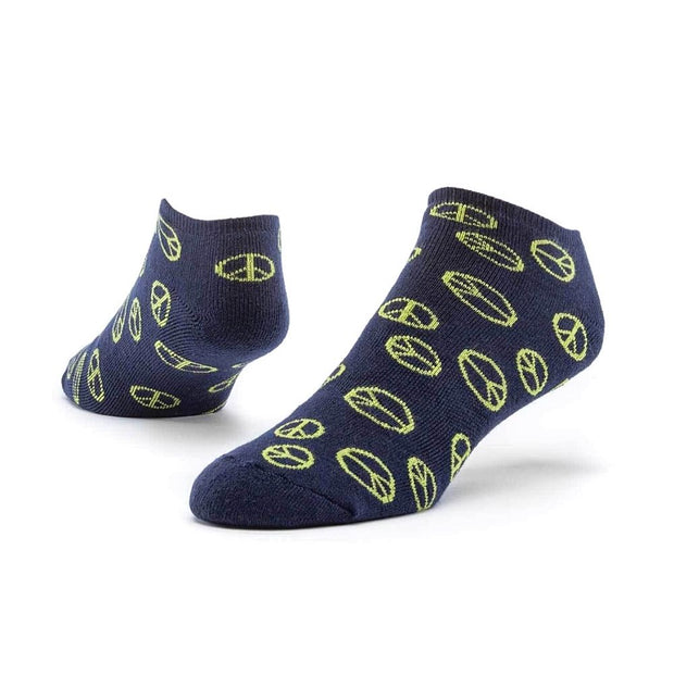 Organic Cotton Footie Sock - Navy Peace Signs