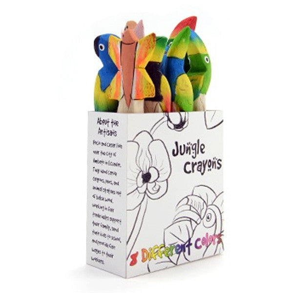 Bundle of 8 Animals Balsa Wood Crayons in a Box