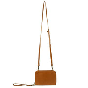 Crossbody Wallet in Camel Leather with strap