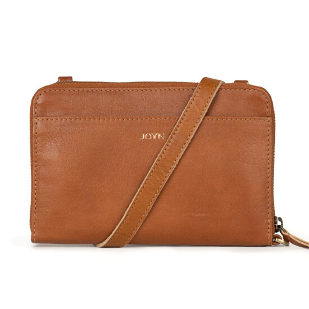 Crossbody Wallet in Camel Leather – Zee Bee Market LLC