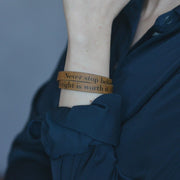 Double Wrap Recycled Leather Bracelet - Fight For What's Right lifestyle