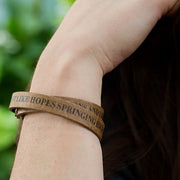 Double Wrap Recycled Leather Bracelet - Still I'll Rise quote by Maya Angelou lifestyle